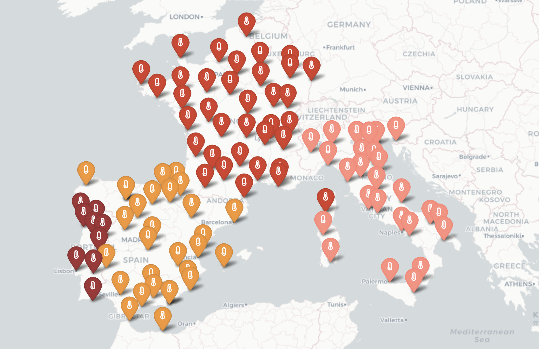 El caos climático en 2022: Madrid y Granada con temperaturas de Argelia, Badajoz de Marruecos y Jaén de Grecia