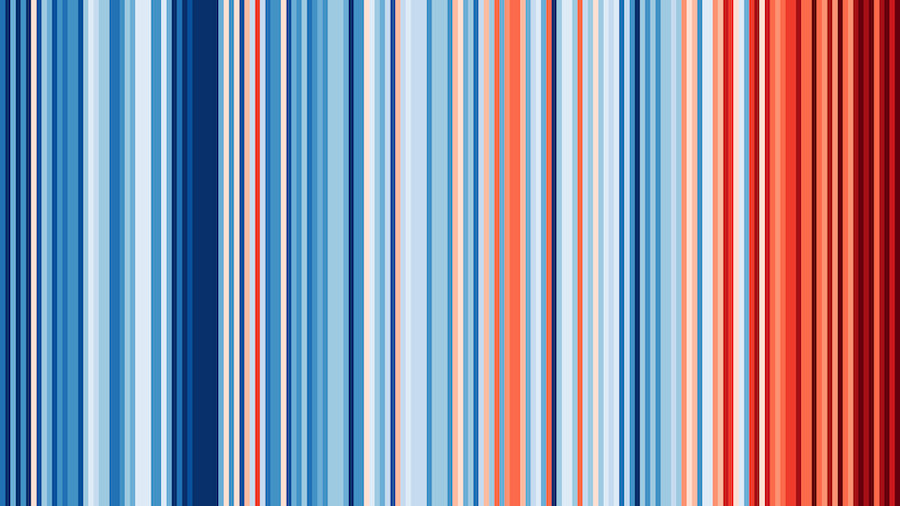 La campaña #ShowYourStripes muestra el cambio climático en el mundo, entre las noticias de este jueves