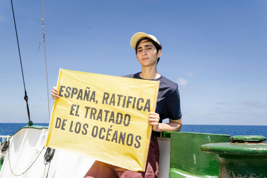 Alba Flores se une al Arctic Sunrise de Greenpeace para instar a ratificar el Tratado de los Océanos